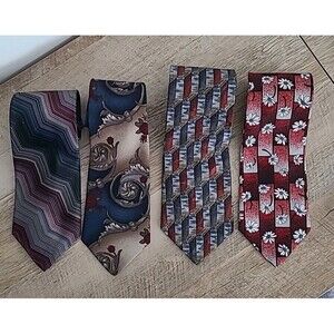 4 Mens Nike Ties, Various Design, Red, Blue, Gray